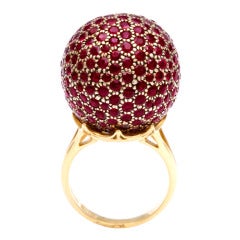 Huge Ruby Ball Ring