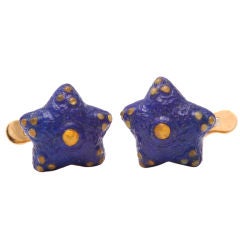 MICHAEL KANNERS Vibrant Blue Lapis-Lazuli Starfish Cufflinks