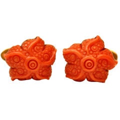 Carved Coral Starfish Cufflinks, Michael Kanners