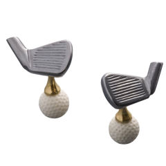 MICHAEL KANNERS Fine Carved Stone Golf Cufflinks