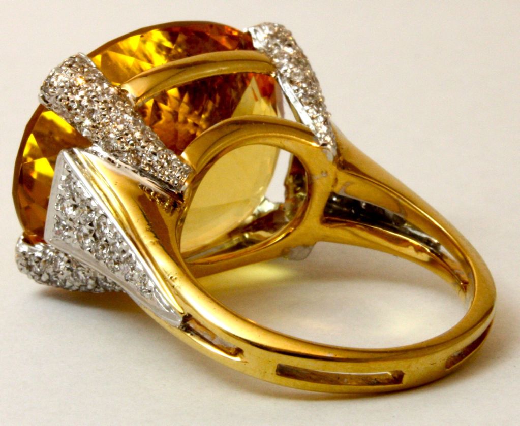 Vibrant Citrine and Diamond Ring 1