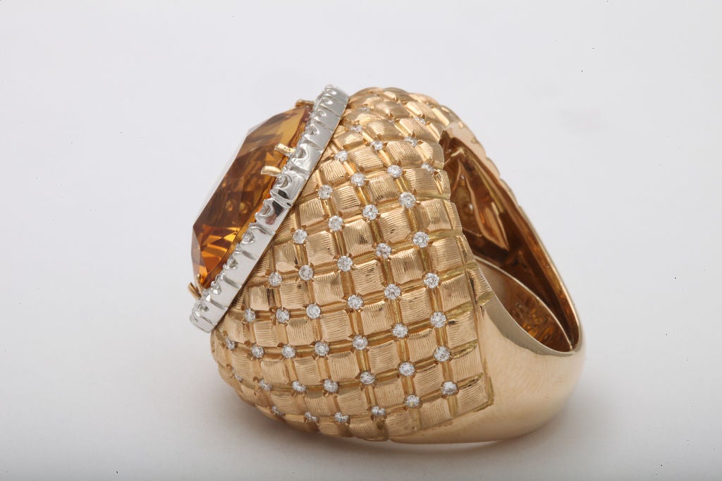 Women's Vibrant Citrine & Diamond Ring