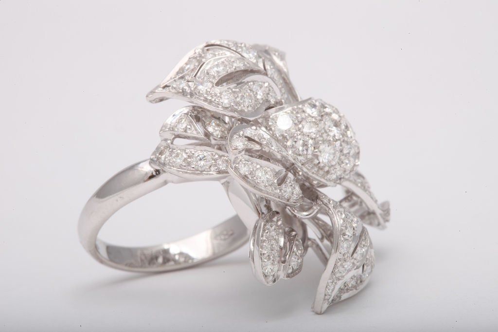 Women's Diamond Flower Ring