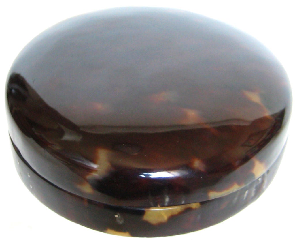 Victorian Tortoise Shell Round Box, Vanity Trinkets For Sale