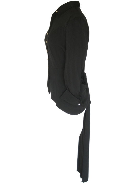 1940s Black Jacket with Peplum & Tail