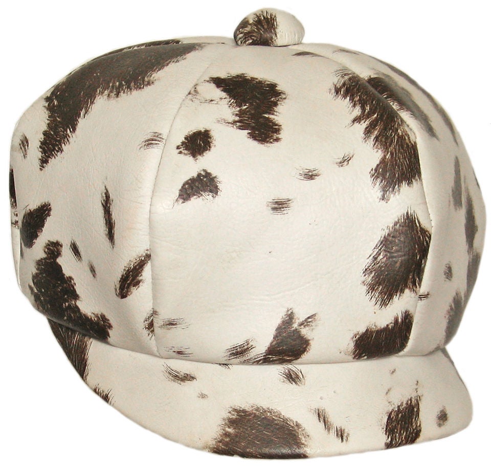 1960s Mod Hat, Animal Print