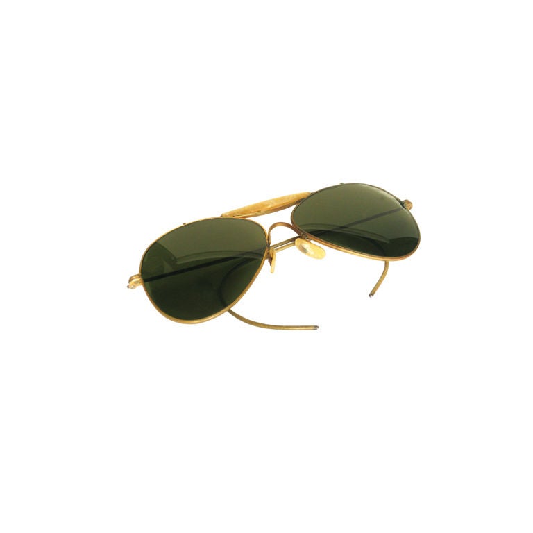 1930s Aviator Sunglasses w/ Rare Cable Arms For Sale