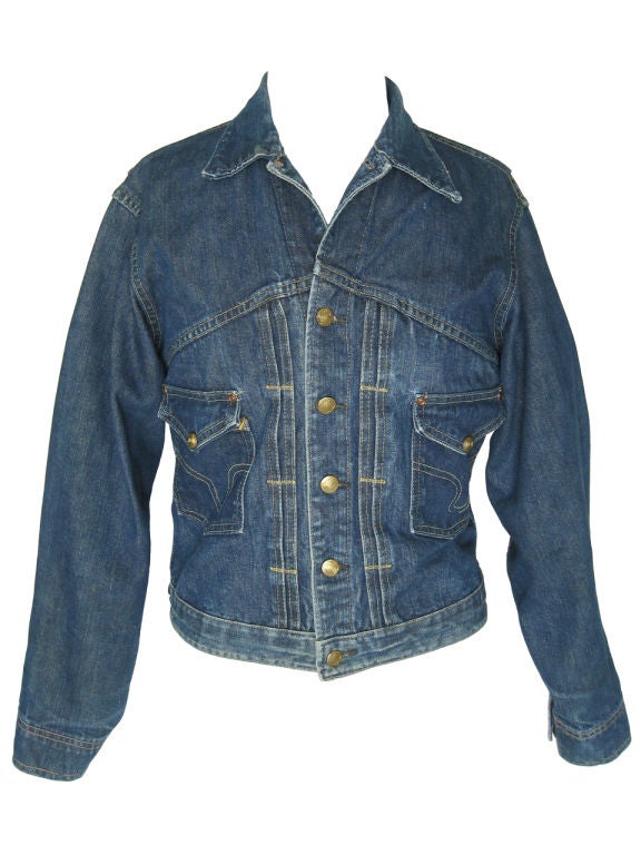 Women's or Men's Early 1950s Big Smith Buckaroo Denim Jacket For Sale