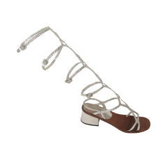 Early 1970s Stunning Silver Strappy Sandals