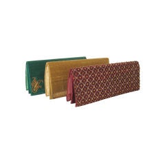 3 1960s Silk Envelope Clutch Purses