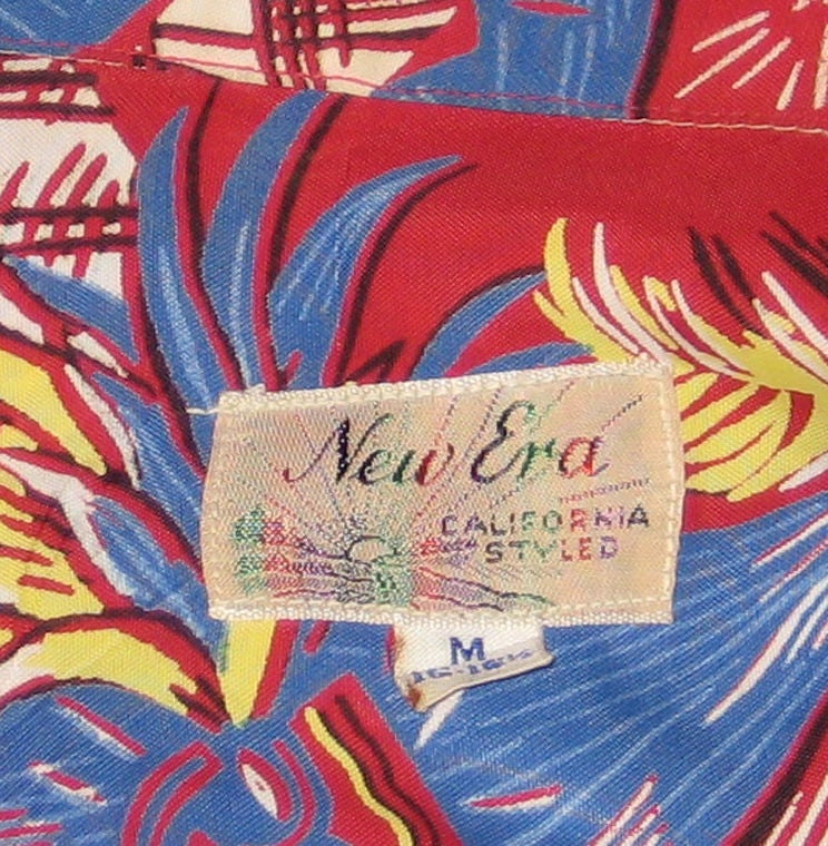1940s Rayon Hawaiian Shirt, Rare Long Sleeves For Sale 2