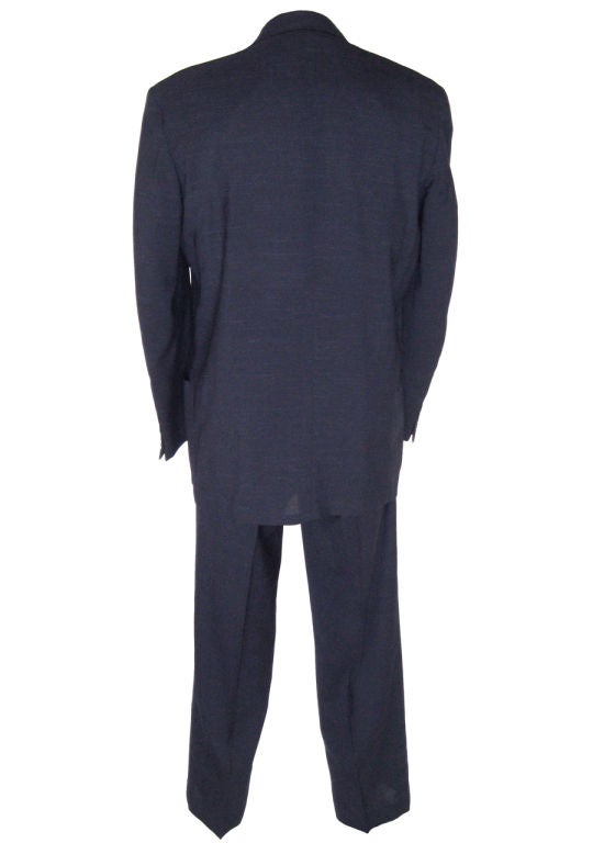 1950s Men's Suit Navy Fleck VERY Tall Size For Sale 1