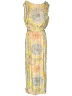 1960s Malcolm Starr Beaded Silk Gown