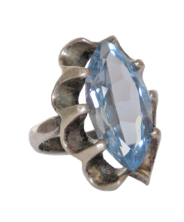 Mid-Century Taxco Sterling Cocktail Ring
