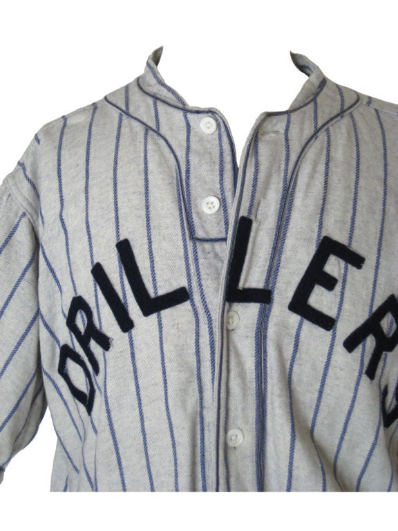 c. 1930 Pinstripe Amateur Baseball Jersey For Sale at 1stDibs