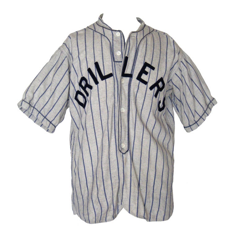 c. 1930 Pinstripe Amateur Baseball Jersey For Sale