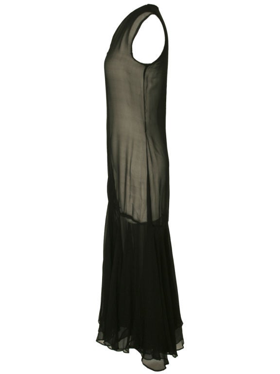1920s Silk Chiffon Gown