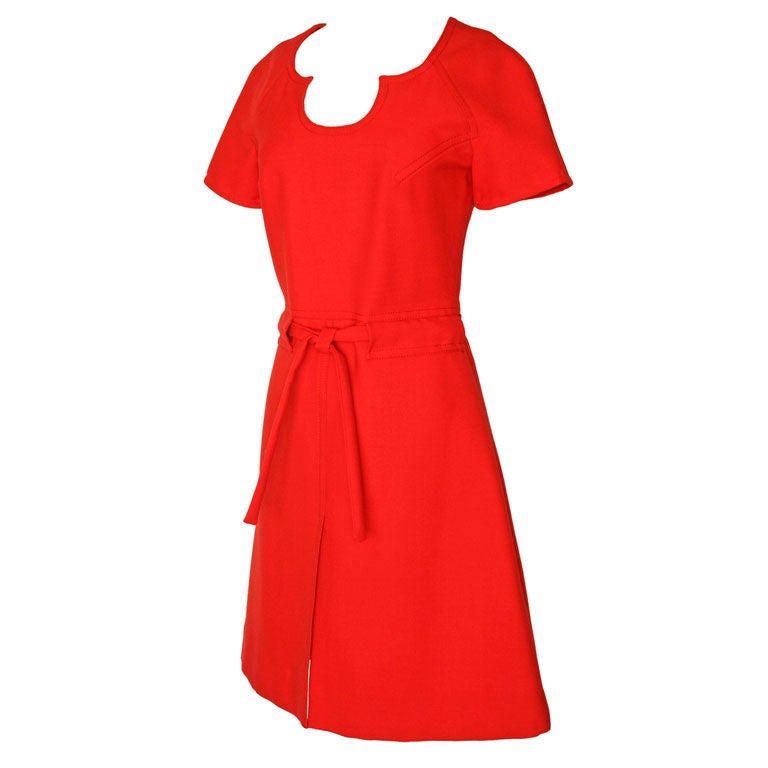 1960s Louis Feraud Red Dress For Sale