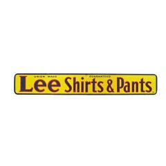 Used 1930s Metal Lee Pants & Shirts Store Sign