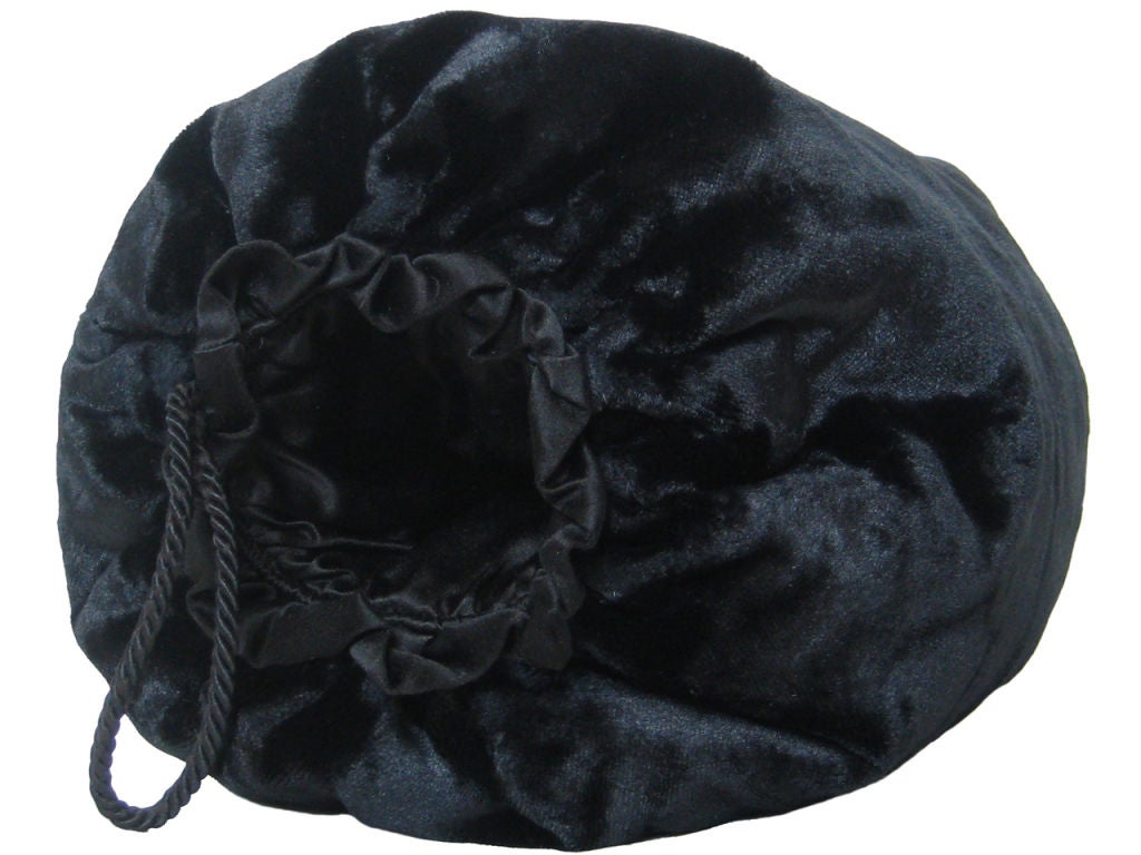 1930s Black Velvet Down-filled Muff