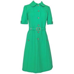 Early 1960s Louis Feraud Green Dress