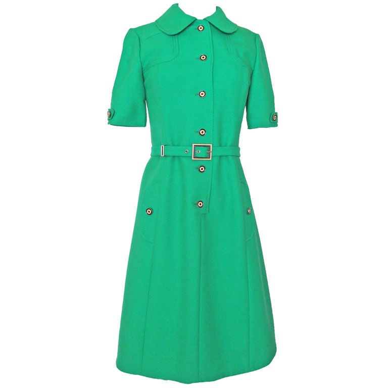 Early 1960s Louis Feraud Green Dress For Sale