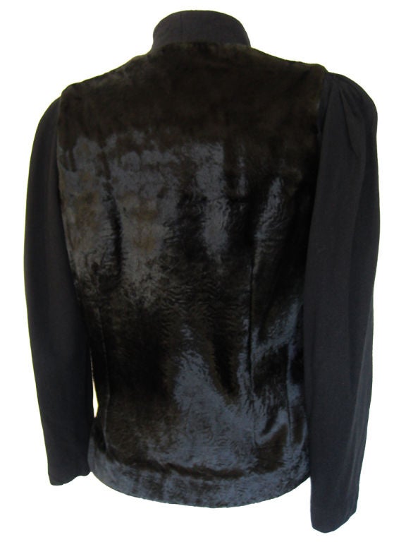 1930s Faux Pony Velvet & Wool Jacket