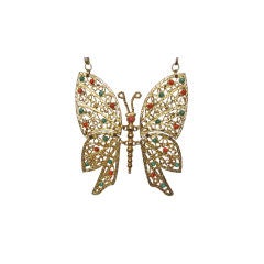 1960s Over-the-top Butterfly Necklace