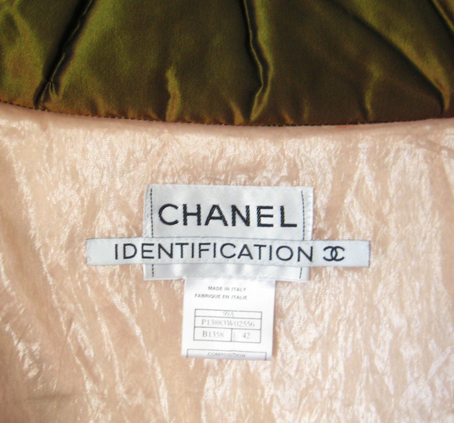 Women's Chanel Iridescent Silk Puffer Jacket For Sale