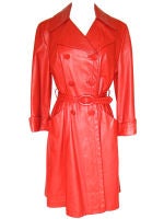 1960s Red Leather Coat & Purse