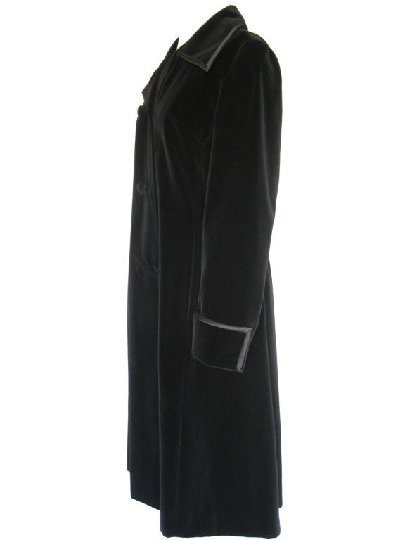 1960s Black Velvet Glamour Coat
