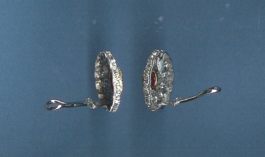Buccellati Gold, Diamond and 4.63 Carat Ruby Earrings In Excellent Condition For Sale In Calabasas, CA