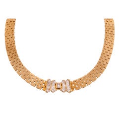 Garrard Diamond and 18 Karat Gold Bow Necklace
