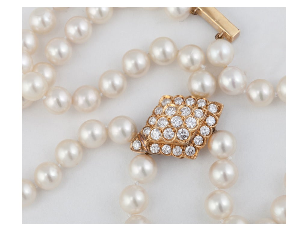 Contemporary Pearl Diamond Gold Choker Necklace