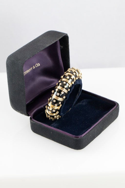 TIFFANY & CO.  Schlumberger Enamel Diamond Bracelet For Sale 2
