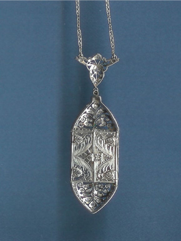 Unique Edwardian Onyx & Diamond Locket For Sale 1