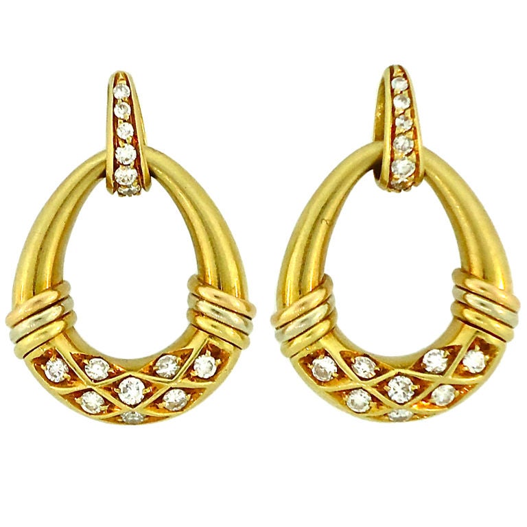 A Pair Of Cartier Drop Earrings For Sale