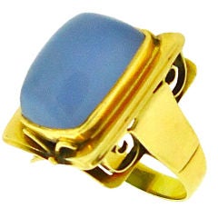 A Bold Retro Chalcedony Ring