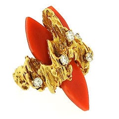 CHAUMET PARIS Coral Ring Designed by Pierre Sterle