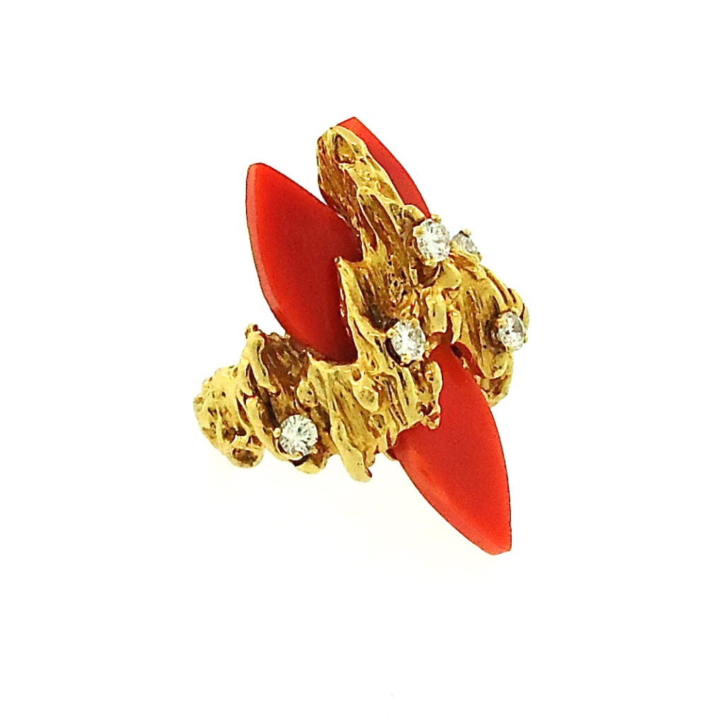 CHAUMET PARIS Coral Ring Designed by Pierre Sterle