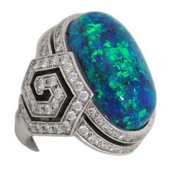 A Black Opal Ring