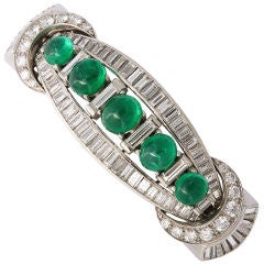 A Ruser Diamond and Emerald Bracelet
