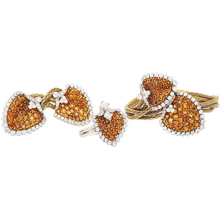 MARCHAK PARIS Citrine Gold Set For Sale