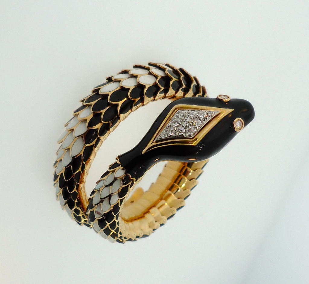 Enamel Snake Wrap Around Bracelet