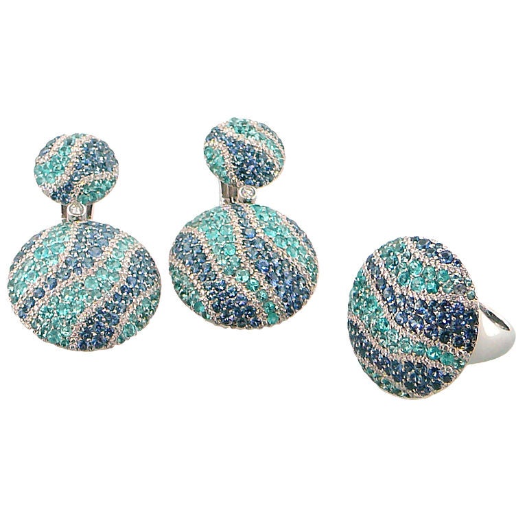 ADLER Drop Earring and Ring Set For Sale