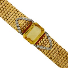 Bold Retro Citrine Bracelet