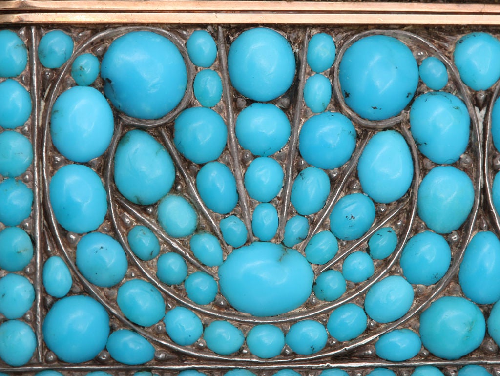 RUSSIAN Turquoise Set Snuff Box C 1810 For Sale 1