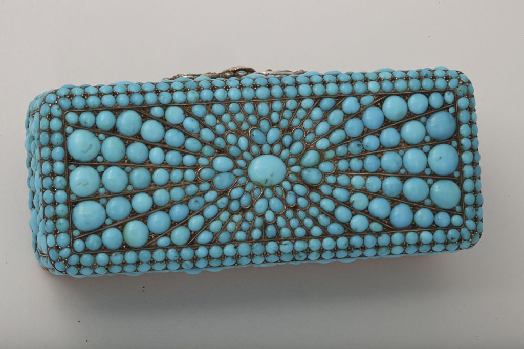 RUSSIAN Turquoise Set Snuff Box C 1810 For Sale 2