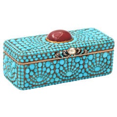 RUSSIAN Turquoise Set Snuff Box C 1810