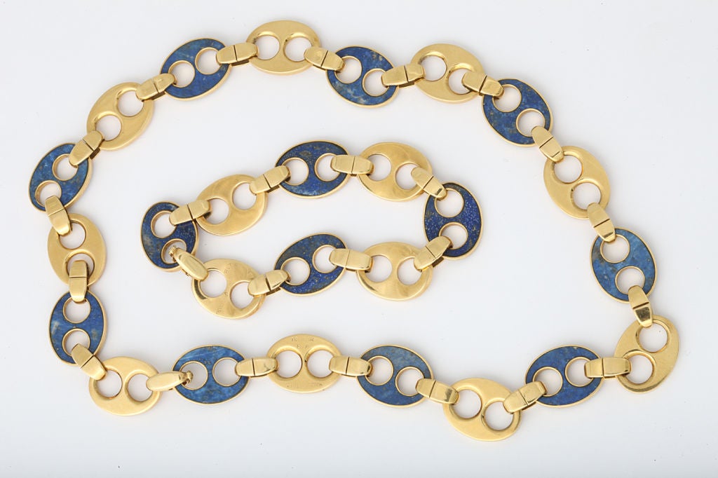 BULGARI Lapis Lazuli Anchor Link Necklace